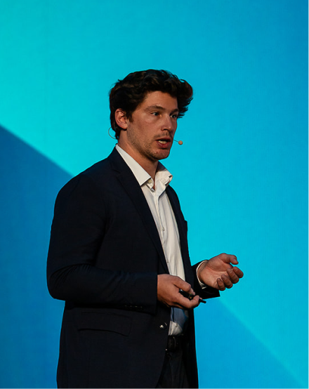 Speaker presenting on the main stage